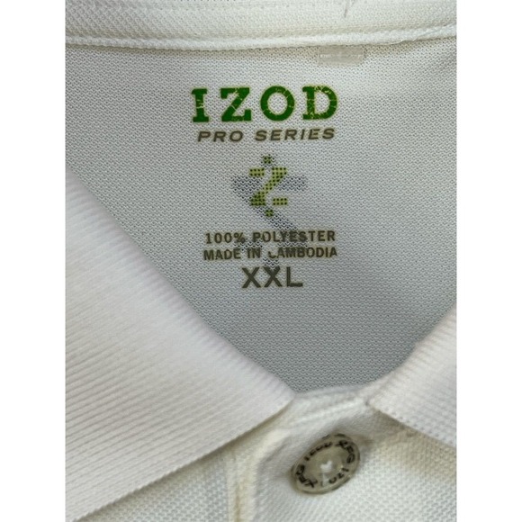 Izod Pro Series Cool FX Men's Polo Shirt White 2XL‎ Short Sleeve - Picture 5 of 7